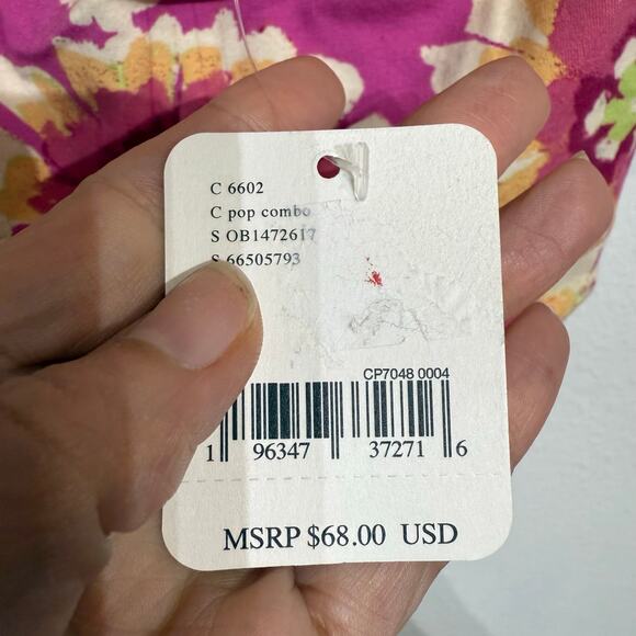 Free People Pink Combo Give Me More Floral Top Sz M NWT - Picture 8 of 13